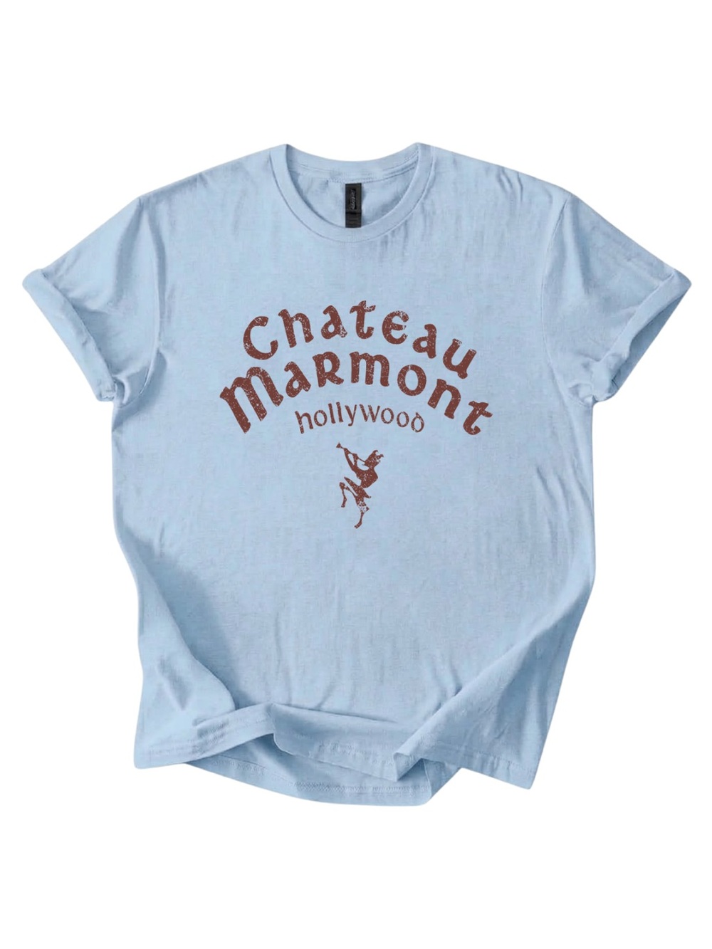 Gildan Chateau Marmont Hollywood Graphic Tee - Light Blue